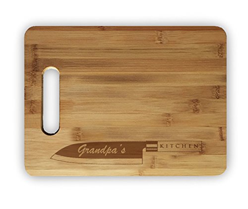 70% Off Everything Grandpa's Kitchen Laser Engraved Custom Bamboo Cutting Board - Wedding, Housewarming, Anniversary, Birthday, Holiday, Gift