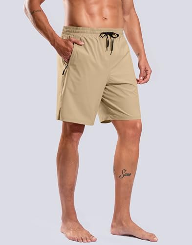 Image of G Gradual Mens Swim Trunks with Compression Liner 7 inch /9'' Quick Dry Board Shorts Swimsuit Bathing Suit for Men Zipper Pockets