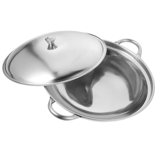 PHENOFICE Olla y Tapa Portátil con Diseño Anti-desbordamiento Batería de Cocina Versátil de Acero Inoxidable para Cocinar y Fogón Portátil