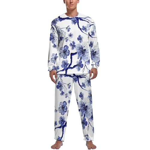 Manche longue et pantalon : ensemble de pijama homme Prune Bleue vêtements de nuit