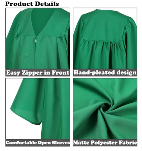 Gradwow Kindergarten Graduation Gown for Kids, Matte Preschool & Primary School Graduation Robe (Emerald Green, 33) by Gradwow - Used condition - Image 3