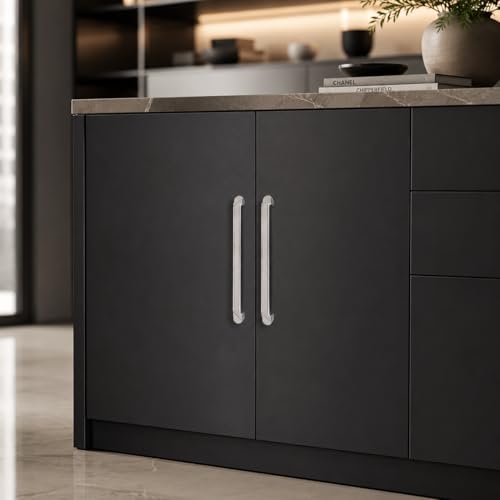 Image of Atom 7.5 Inches Cabinet Door Handle | for Office Drawer Cupboard Almirah Kitchen Wardrobe Doors Pull Handles | Silver Satin Finish (Set of 10, CH-241)