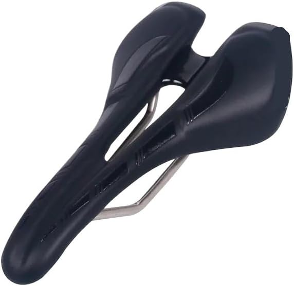 MTB Road Bicycle Ergonomic Saddle Seat EVA Cushioned Microfiber Leather Hollow Design Steel Rail Cycling Accessories