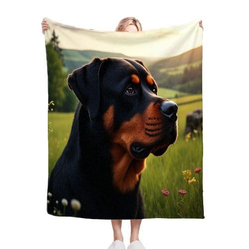 Rottweiler 200 x 220 koc polarowy z nadrukiem, wygodny i oddychający koc na łóżko dla dorosłych i dzieci, utrzymuj ciepło zimą