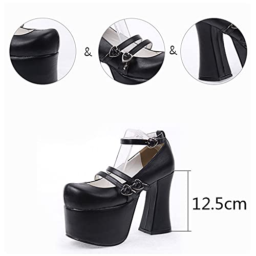 BB BEROBELLO FASHION IS AN ATTITUDE Women's 12.5cm High Heels Thick Platform Pumps Queen Cosplay Gothic Punk Lolita Shoes2