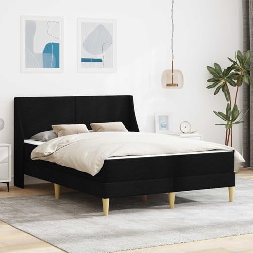 kithwjll Estructura de cama con colchón negro de 120 x 190 cm, poliéster, núcleo de muelles ensacados colchón de espuma fría, somier de láminas para dormitorio, habitación juvenil, habitación de