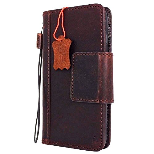 Genuine Real Leather Case Foriphone 8 Plus Book Wallet Slim Cover Handmade Luxury Cards Slots Retro Classic Magnetic Thin Daviscase 7+ #TOP6