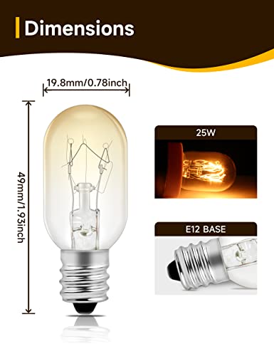 Unilamp Salt Lamp Bulbs, Dimmable Brightness Light Bulbs, 25 Watt E12 Small Base, Himalayan Salt Lamp Light Bulb Replacement, Household Salt Lamps For Plug In Wax Diffuser (15 Pack) #TOP2