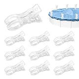 10 Stück Klammern für Poolabdeckung, Transparent Poolabdeckungs Klemmzwingen mit Starker Spannkraft, Klemmzwingen für Oberirdische Pools, Klemmzwingen mit Starker Spannkraft für Schwimmbadzubehör