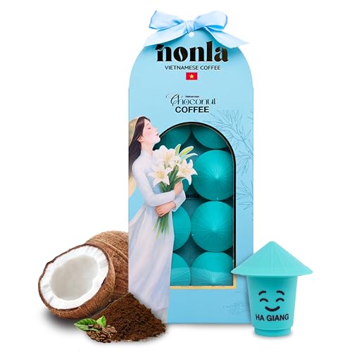 NONLA Instant Coconut Coffee Pods, 6g x 8 Freeze-Dried Sugar Free Pods, Coconut Latte Flavor, Instant Espresso Coffee for Focus & Energy, Housewarming, Birthday, Christmas Gift Box