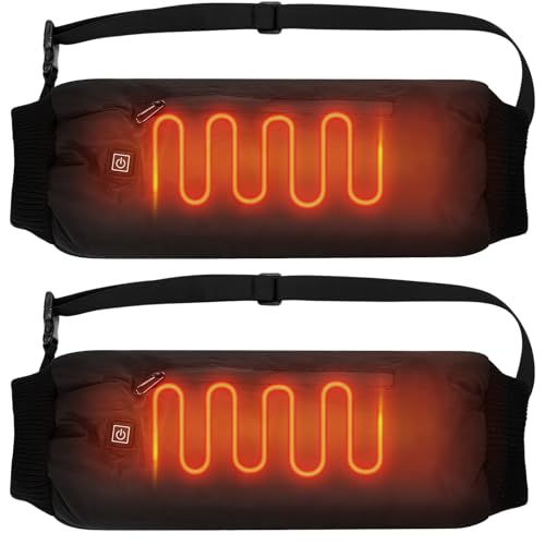 Mudder 1 Pack 1 or 2 Pack Heated Hand Warmer Muff with Adjustable Belt, USB Powered Electric Heated Muff with 3-Temperature Settings for Football, Hunting, Fishing, Camping, Power Bank Not Included