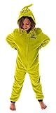 Dr. Seuss Kids The Grinch Hooded Union Suit Sleeper Pajamas (8) Green