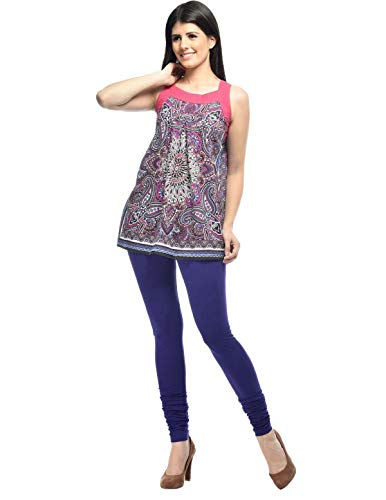 Image of Frenchtrendz Women's Cotton Spandex Stretchable Mid Rise Slim Fit Churidar Leggings Pull On