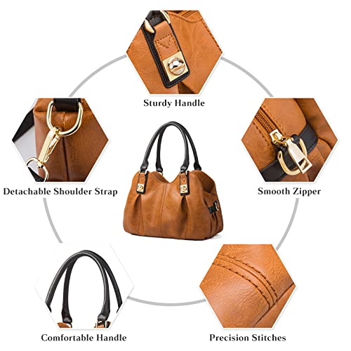 Women's Handbags Cloud pleated Top-handle Bags Ladies Waterproof Shoulder Bag Soft Leather Cross-Body Bags 4 Pcs Set4