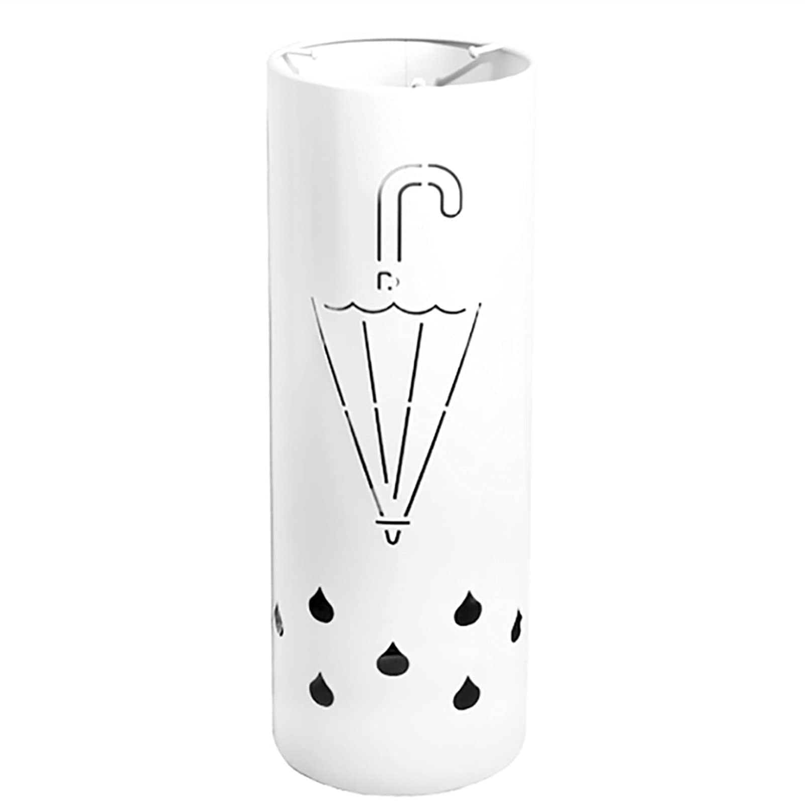 Porte-parapluie rond en métal noir ou blanc de 18x52 cm pour l'entrée