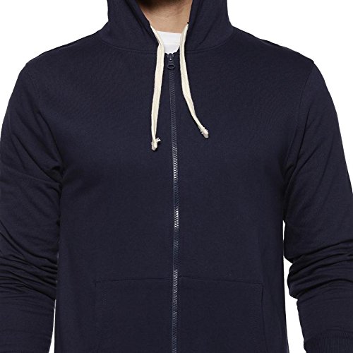 Image of CAHOOT Men's Zip-Front Hoodie with Contrast Drawstring for Casual Wear | Long Sleeve | Hooded Neck | Zipper Closure | Cotton Sweatshirt Crafted with Comfort Fit for Everyday Wear