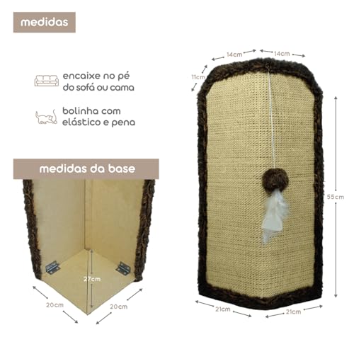 Kit com 2 Arranhador Protetor para Canto de Sofá e Cama Base Interna Marrom