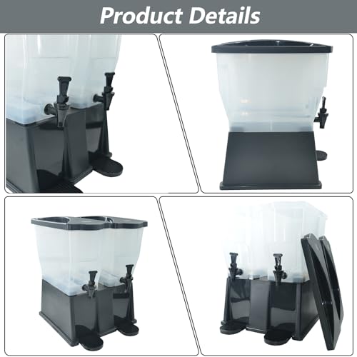 Image of CLIVIA 6 Gallon Iced Beverage Dispenser, Commercial Drink Dispenser for Parties, 22L Plastic Juice Dispenser with Spigot Lid Black Base Water Dispenser for Restaurants, Parties