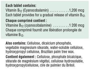 Jamieson B12 1,200 mcg Time Release, 80 tabs Bonus