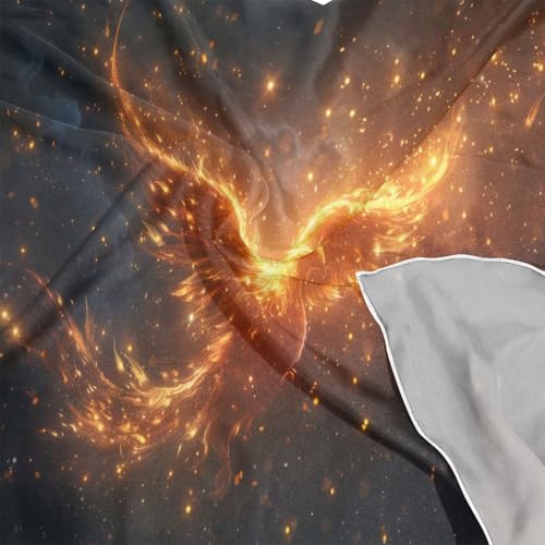 Square Scarf Fire Phoenix Silk Feeling Bandanas Head Scarfs Hair Wraping Neckerchief for Women 23.6 Inch4