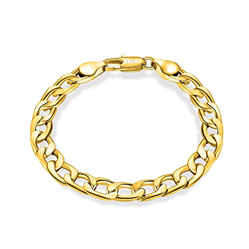 Pulsera de eslabones geométricos de plata 925 antialérgica de 8MM para piel sensible