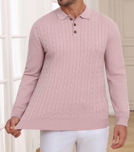 Lexiart Men's Cable Knit Sweater Long Sleeve Twist Patterned Warm Casual4