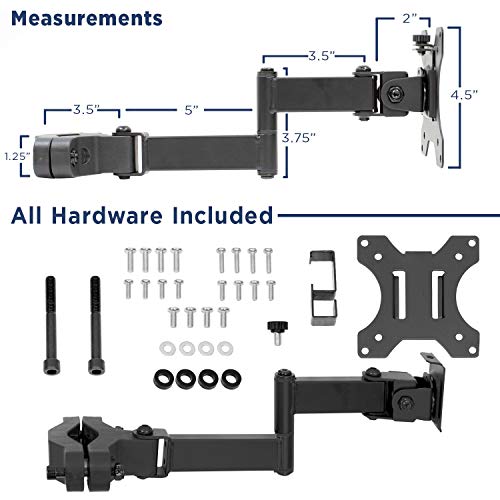 Mount-It! Universal Full Motion Steel Pole Mount with Articulating Arm and Removable VESA Plate for 17 to 32 Inch Monitors & TVs, VESA 75x75 & 100x100 Compatible, Black (MI-391)