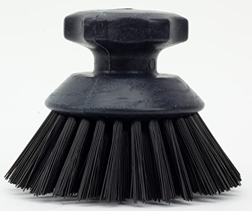 SPARTA 42395EC03 Plastic Scrubber Brush, Round Brush, Dish Scrub Brush With Color Coded For Cleaning, Kitchen, Bathroom, Bathtub, Dishes, Sink, 5 X 5 X 4 Inches, Black
