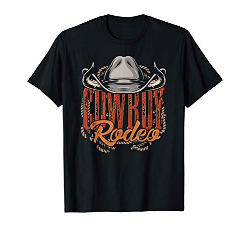 Rodeo Regalo Per Texano Western Cavalcare Un Toro Cowboy Maglietta