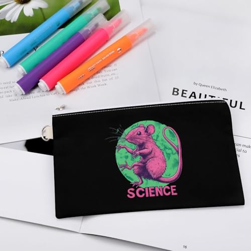 Scientific Mutant Mice Fashion Coin Purse Change Makeup Bag Canvas Pencil Pouch Travel4