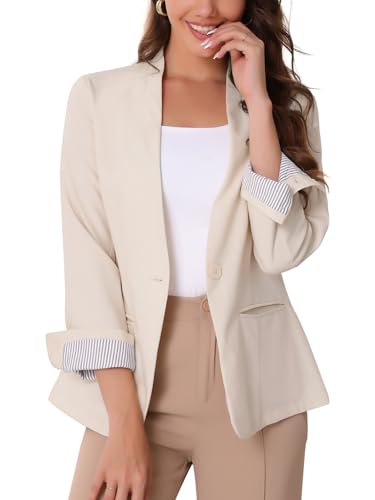 Allegra K Blazer for Women Casual Long Sleeve Lightweight Spring Summer 2025 Work Business Linen Blazers Jackets