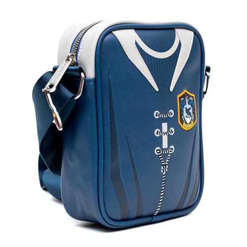 The Wizarding World of Harry Potter Vegan Leather Crossbody Bag with Adjustable Straps, Hogwarts Ravenclaw Quidditch Uniform Blue2