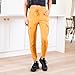 Ultra Soft Joggers for Women with Cargo Pockets, Elastic Waist, Draw String Closure Lounge, Workout, Fashion, and Maternity Joggers - Super Soft Mustard Cargo Joggers Size XL