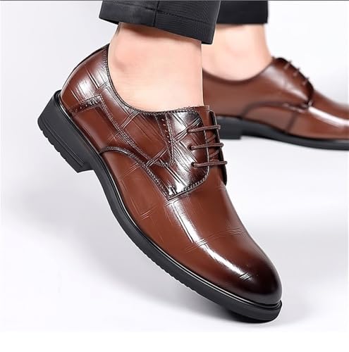 Mens Leather Elevator Dress Shoes Business Oxford Shoes Summer Breathable Soft Sole Casual British Style Wedding Groom Lace up3