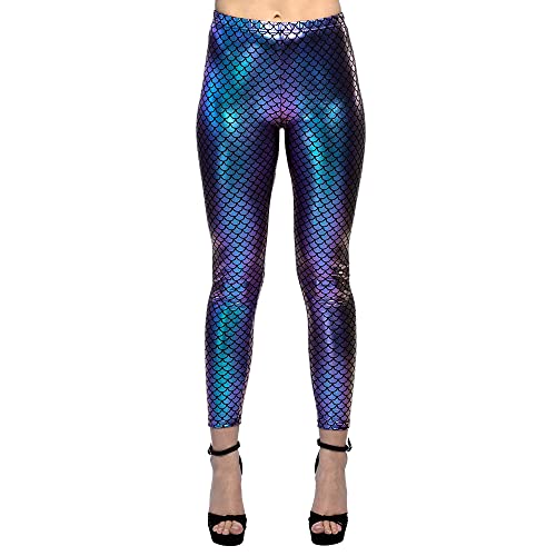 Boland - Leggings de sirena, estampado de escamas, mundo submarino, disfraz, fiesta temática, carnaval, JGA