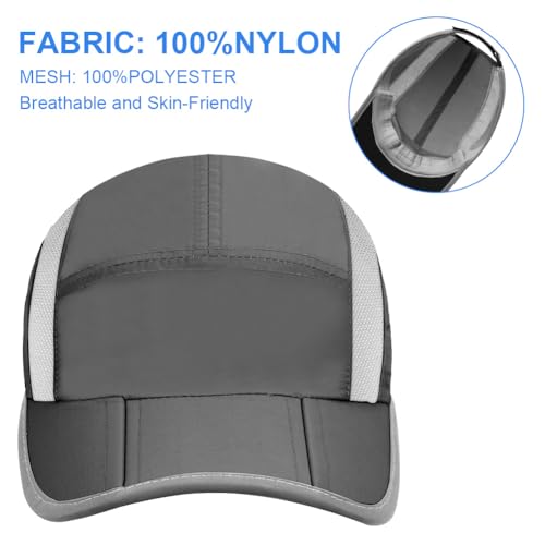 Folding Baseball Cap UPF50+ Collapsible Running Man Hat, Waterproof Sun Protection Cap Quick Dry Sport Cap Adjustable Breathable Sun Hat Visor - Image 5