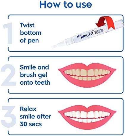 AsaVea Smile Teeth Whitening Pen - Effective and Painless, Remove Years of Stains, No Sensitivity, Beautiful White Smile (4 Teeth Whitening Gel Pen)