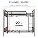 Jocoevol Metal Bunk Bed Twin Over Twin, Industrial Bunkbeds Heavy Duty Bed with Safety Guard Rails and Space-Saving Design, Steel Bed for School, Bedroom (Vintage Brown)