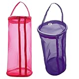 LINYUEARUI 2PCS Yarn Storage Bag,Small Yarn Bag for Mesh Holder，Mesh Knitting Bag Portable Yarn Wool Storage Bag，Knitting Round Ball Organizer,Carry Yarn Ball, Crochet Kits, Sewing Accessory,2color