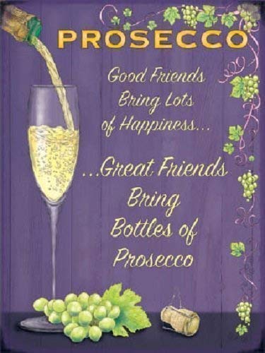 RKO Prosecco Wine Glass Drink Pub Bar Kitchen Old Advertising Small Metal/Steel Wall Sign