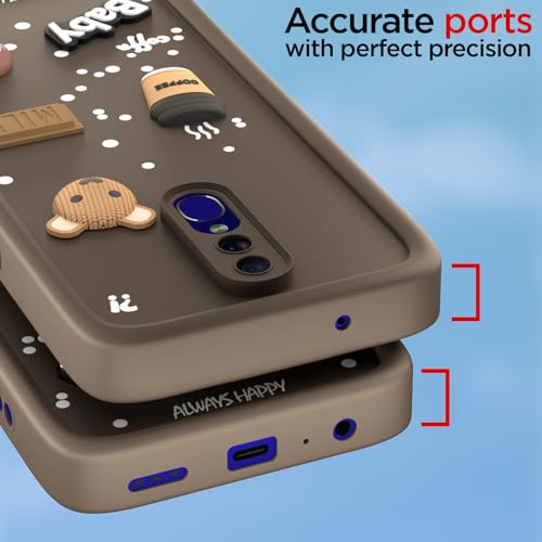 Image of Pikkme Back Cover for Oppo F11 | Cute Fun Cartoon 3D Bear Silicone Full Body Protection Bumper Case (Brown)