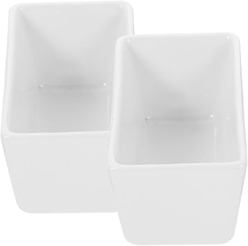 Luxshiny 2Pcs Rectangular Ceramic Sugar Packet Holders White Porcelain Sugar Containers Multipurpose Candy Bowls for Kitchen and Dining Table Farmhouse Style Storage