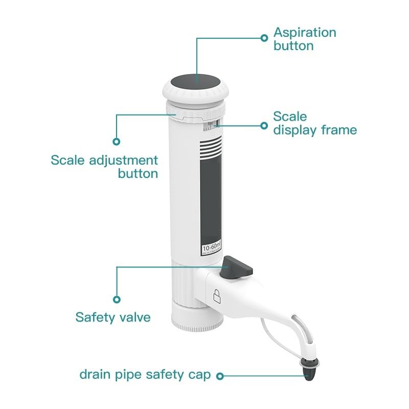 Bottle Top Dispenser Adjustable Quantitative Laboratory Dispenser Autoclavable Lab Equipment(5-30ml)