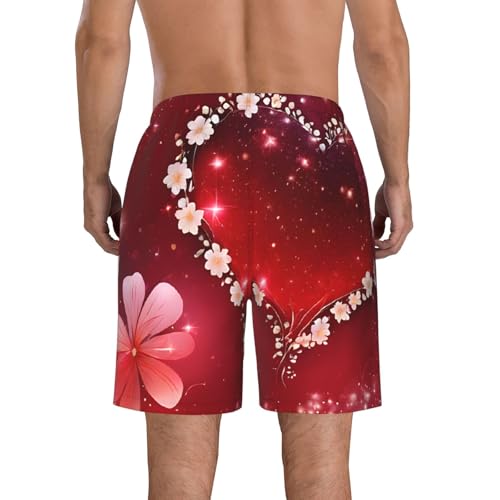 Romantic Heart Men's Quick Dry Beach Shorts Swim Trunks with Pockets Board Shorts3