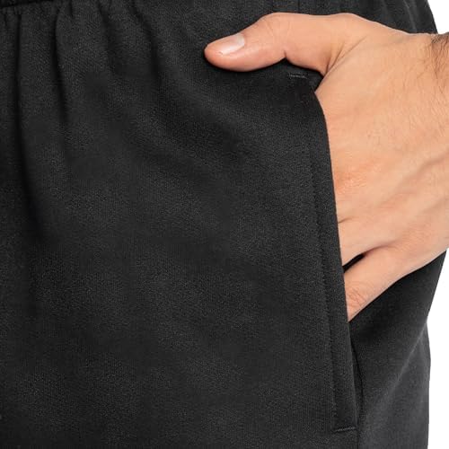 Fruit of the Loom Men's Eversoft Fleece Open Bottom Sweatpants with Pockets, Relaxed Fit, Moisture Wicking, Breathable, Black, Large - 4