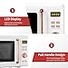 20L/0.7cuft 700W Retro Pull Handle Countertop Microwave With Display And Golden Handle 5 Pre-programmed Cooking Settings,Easy Clean Interior (Color : White)