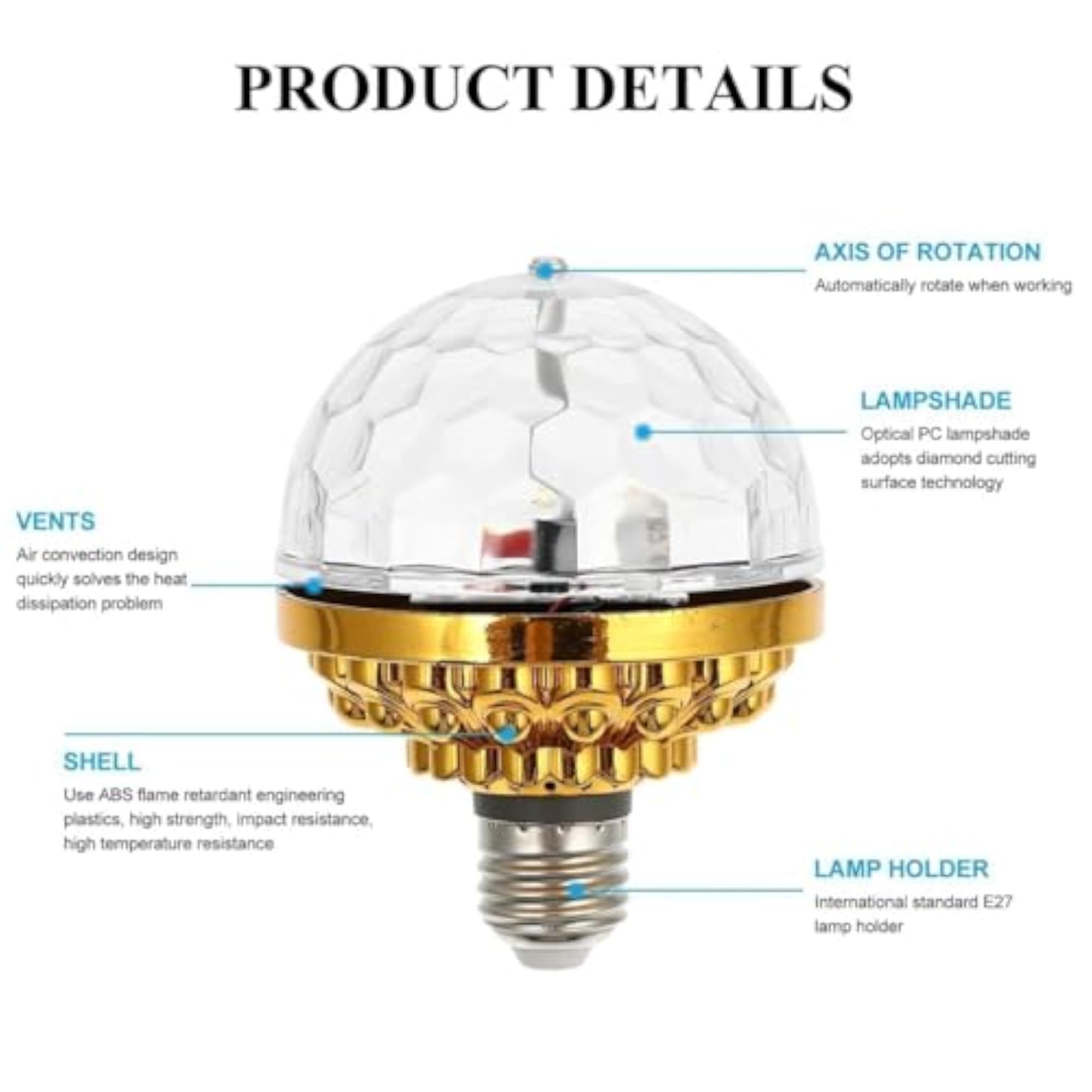 Retro Magic Ball Disco Light Bulb with Indian Holder