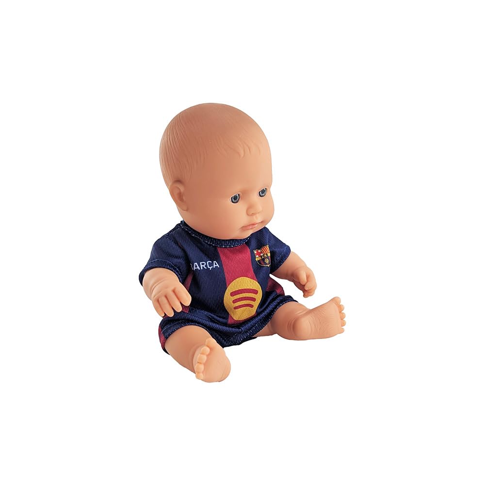 Miniland FC Barcelona Doll 21 cm with Official Blaugrana Kit, Articulated and Collectible Barça Football Doll
