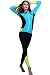 Micosuza Long Sleeves One Piece Swimsuit for Women UV Sun Protection Long Legs Long Sleeves Full Coverage Rash Guard, New - Long Leg Cover - Blue, XL for Height 69 inch - 70 inch