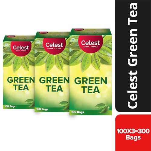 Image of Celest Green Tea Bags 100 Tea Bags | Green Tea 100 Bags | Pack of 3 | Total 300 Tea Bags
